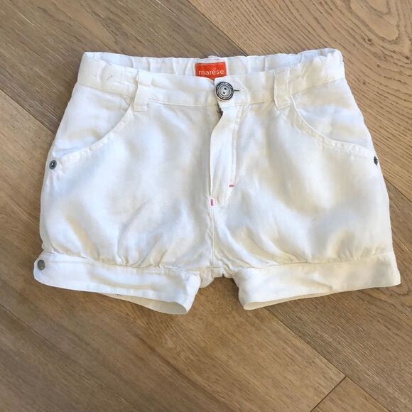 Marese White Linen Shorts with Embroidery, Girls 4 - Picture 1 of 5